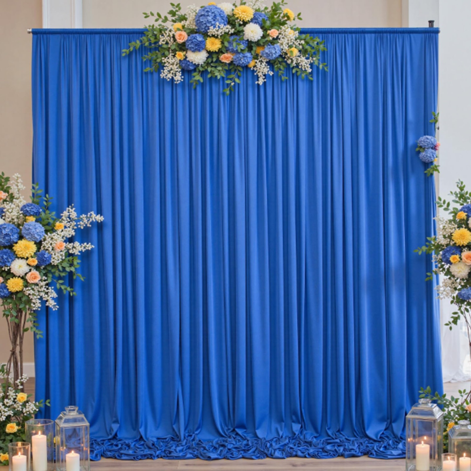 50ftx10ft Wrinkle Free Royal Blue Backdrop Curtains for 50ftx10ft,