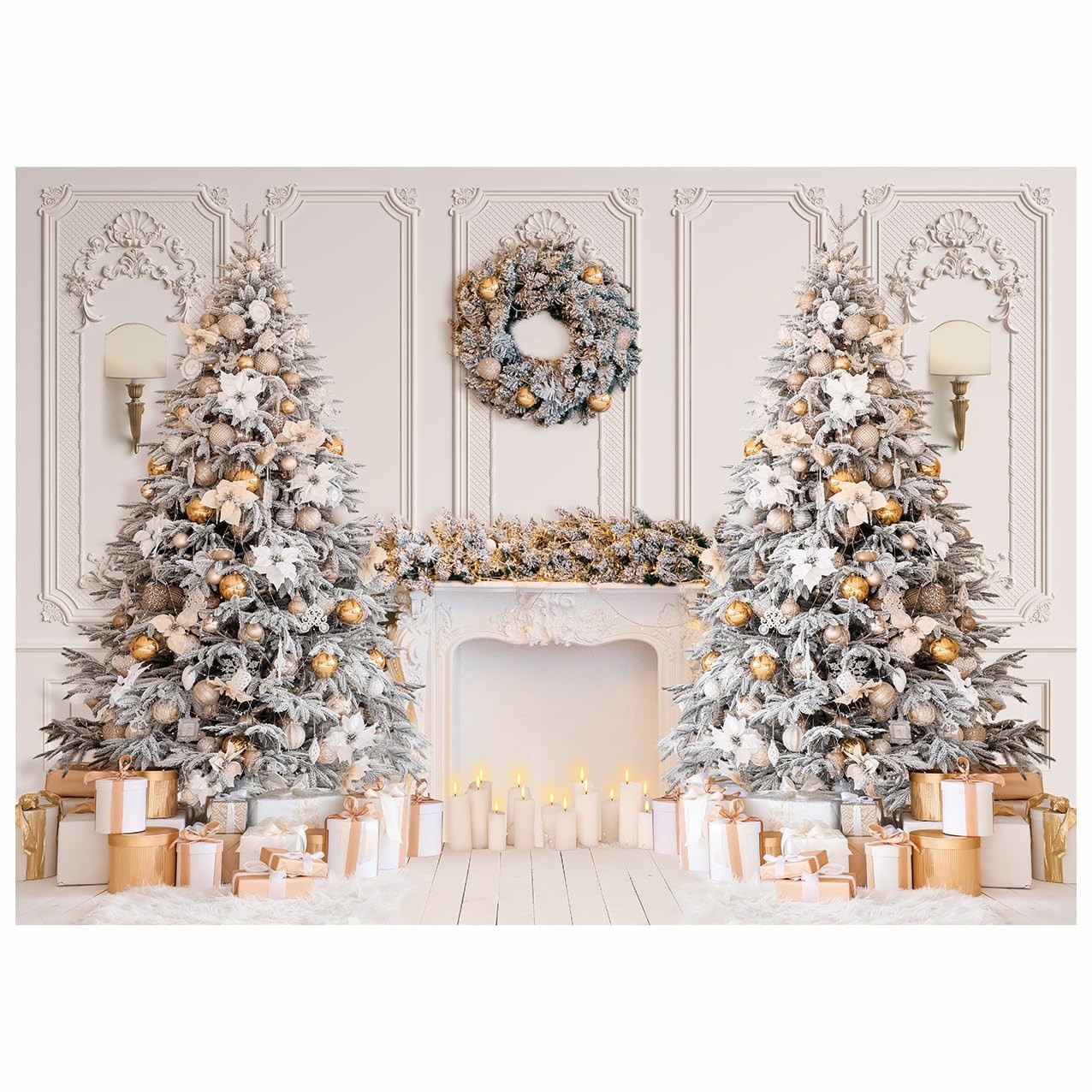 XEYSM 7x5ft Christmas Interior Photography Backdrop White 7x5ft,