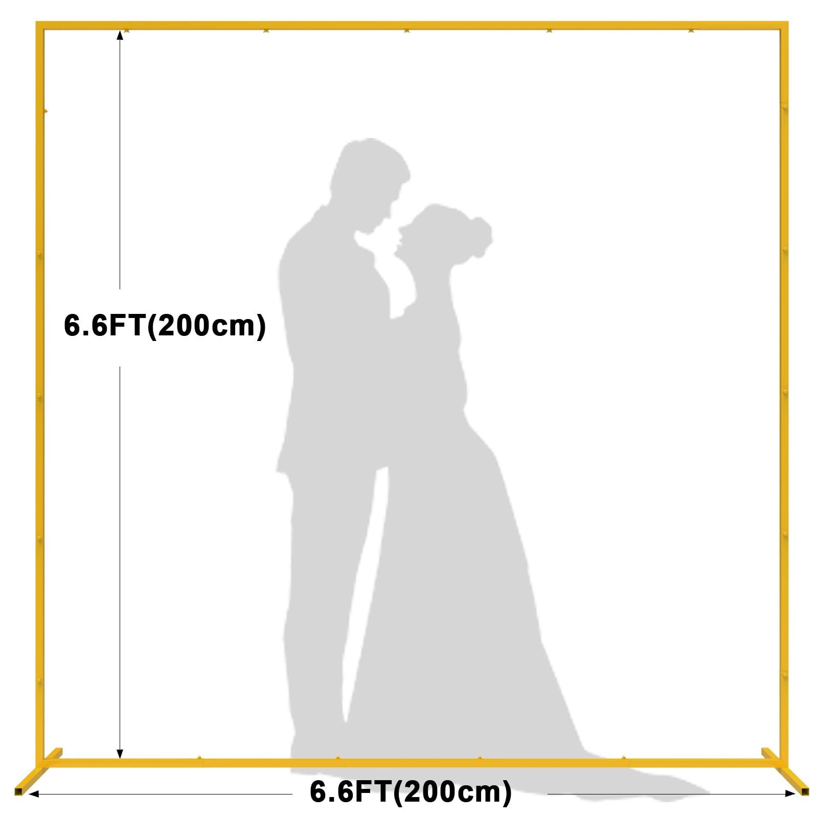 Wedding Arch Backdrop Stand Square 6.6FTx6.6FT Gold Metal Balloon Arch Stand …