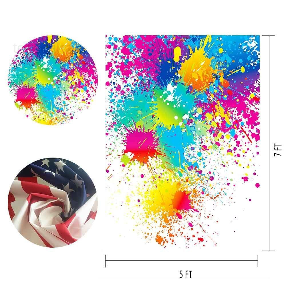 5x7Ft Colorful Splatter Background Abstract 5x7Ft, Paint Splash