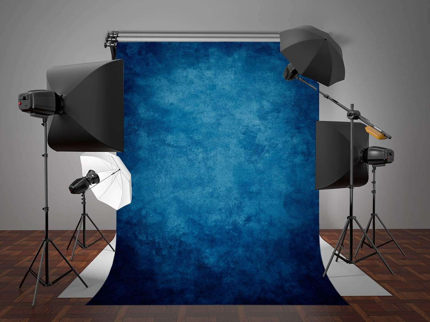 Abstract Blue School Photo Backdrop for Pictures Portrait Solid Color Backdrop