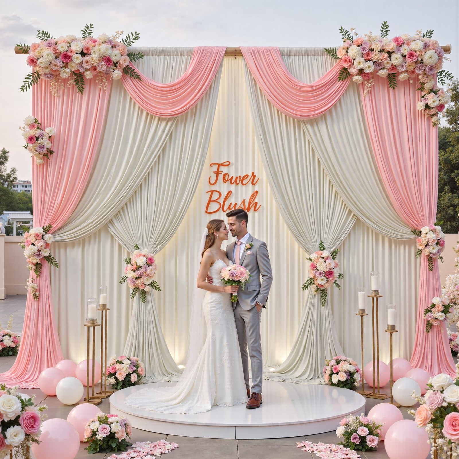 50ftx12ft Wrinkle Free Champagne (W)5ft x (H)12ft (10 Panel),