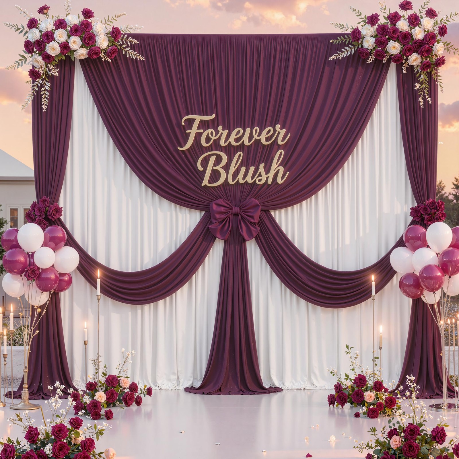 10×10 Ft Maroon Backdrop Curtain Wrinkle Free 2 Panels 5x10ft Burgundy