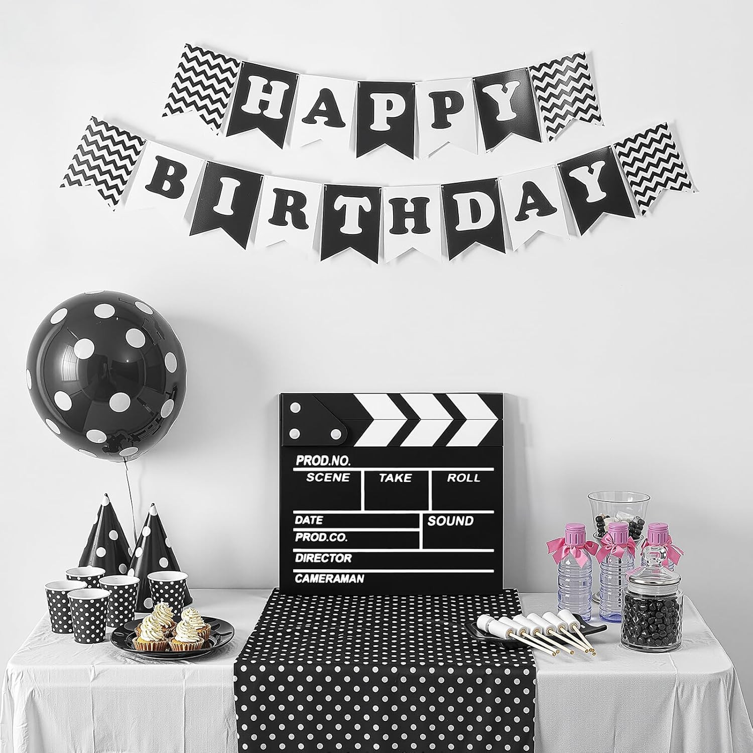 Hollywood Wooden Clapboard with Erasable Pen for Film and Photography Studio