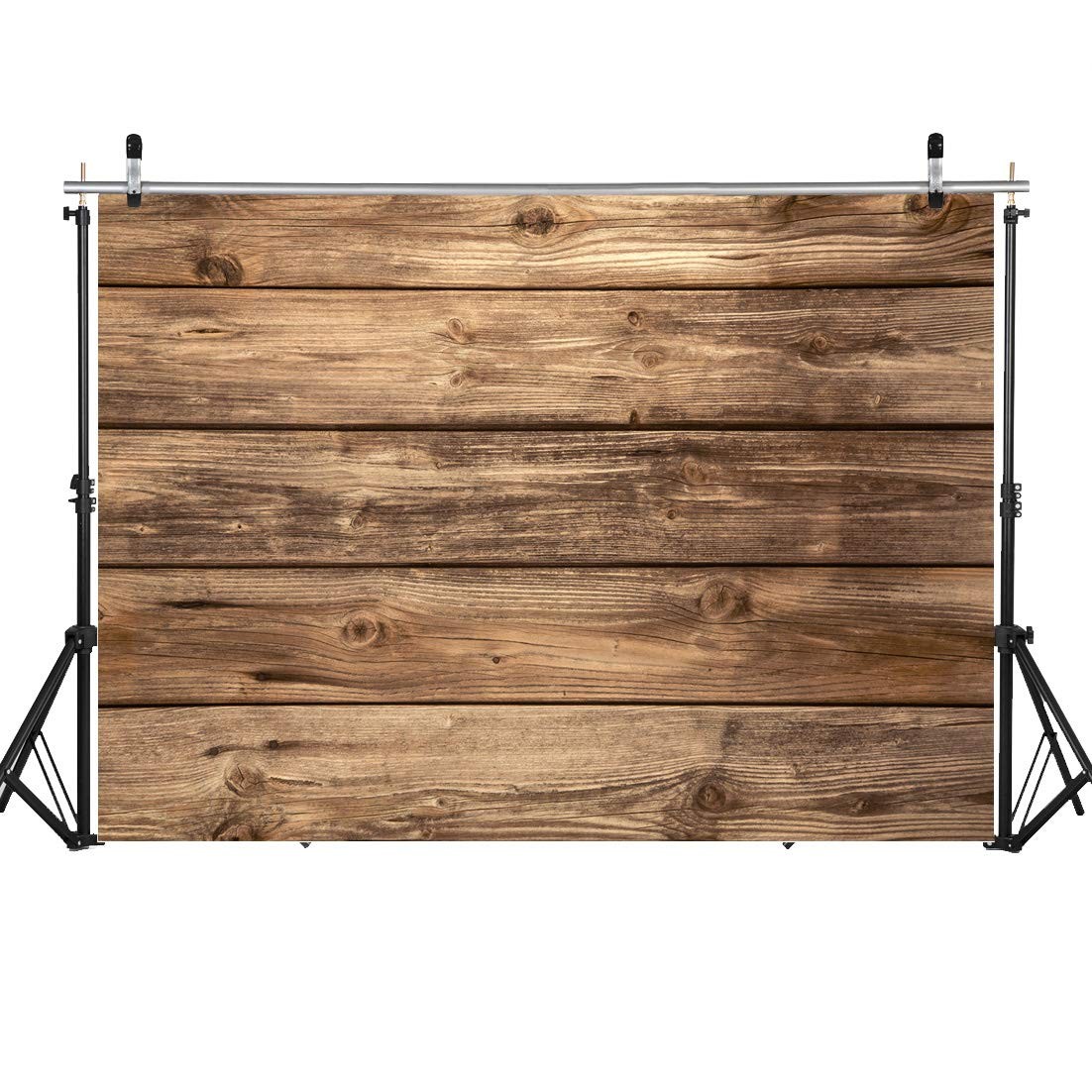 7x5FT Rustic Wood Wall Backdrop Natural Brown Wooden Board Photography Backgr…
