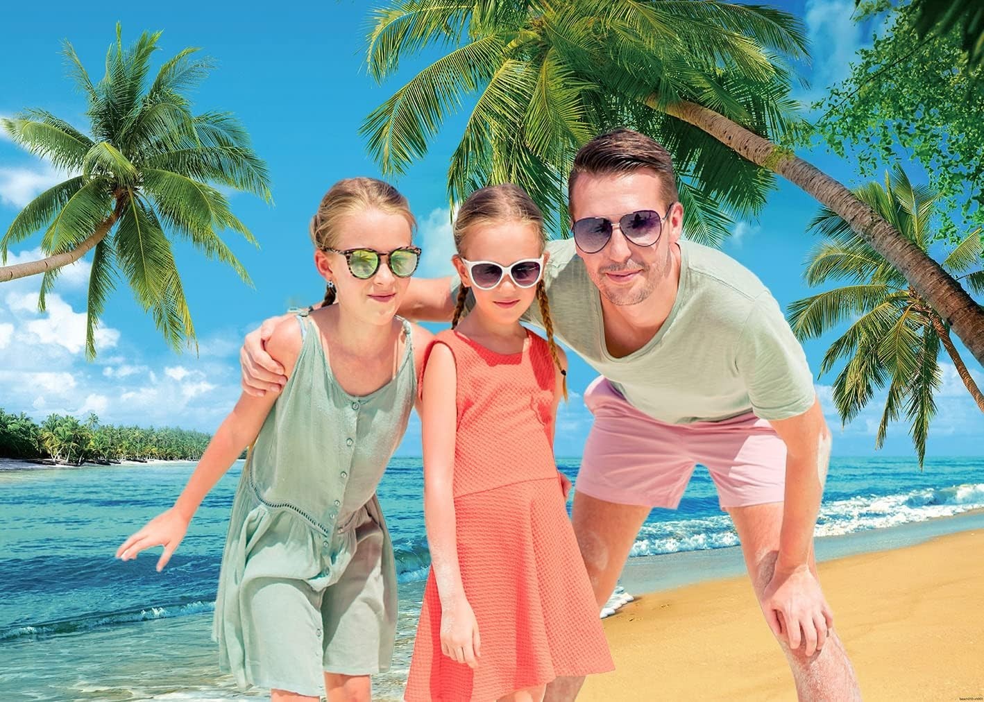 Vibrant Tropical Beach Backdrop 8x6ft – Perfect for Fun Summer Celebrations
