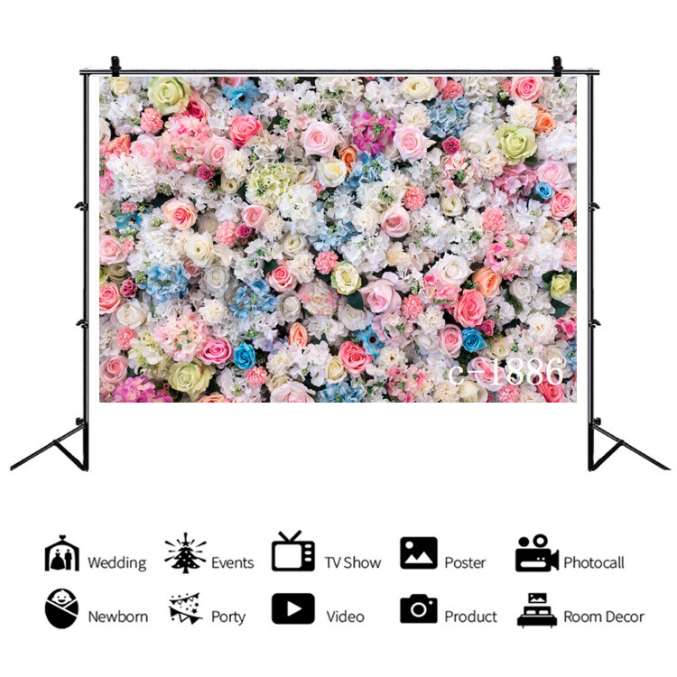 Romantic Floral Photography Background Video Studio Backdrops Party Wedding