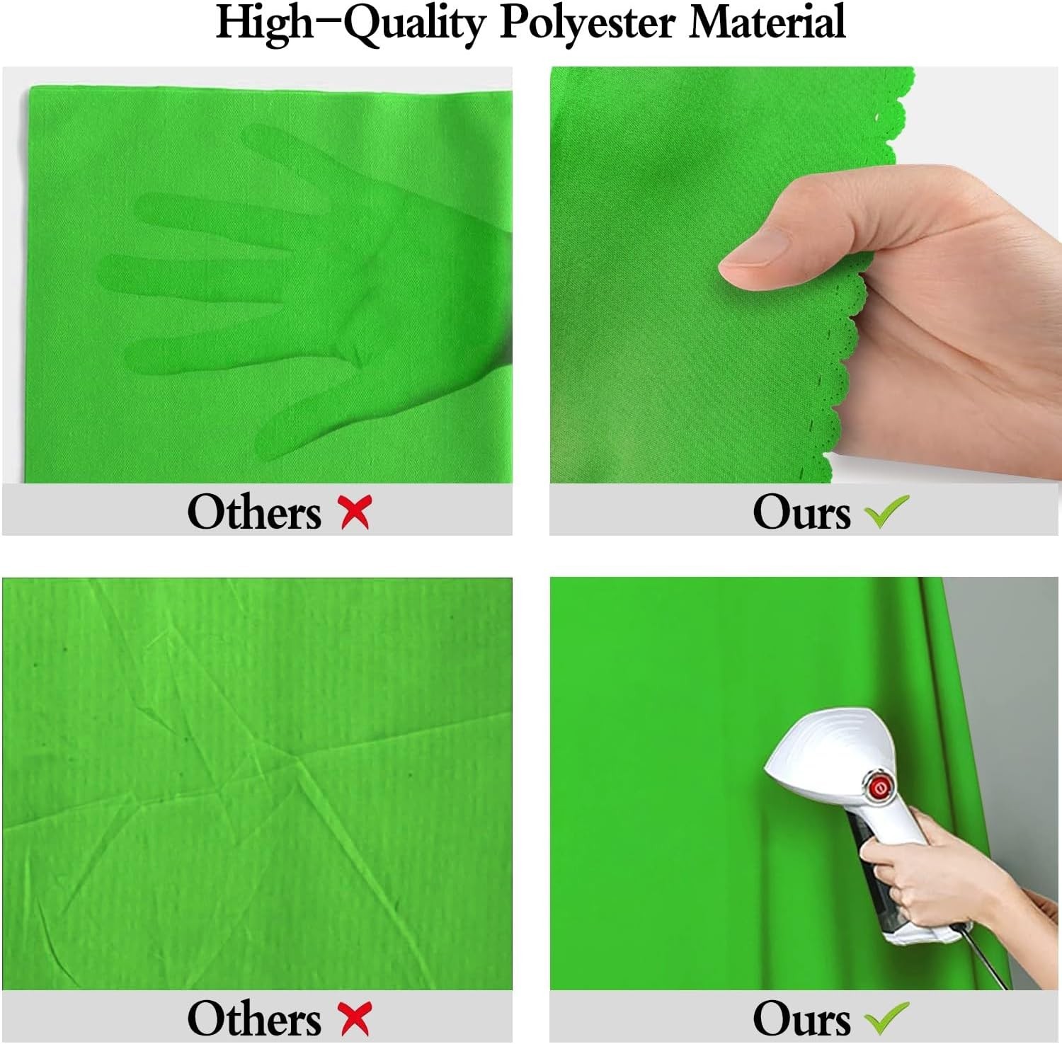 8x10FT Green High Density Fabric Screen Backdrop, Solid Color 8X10ft,