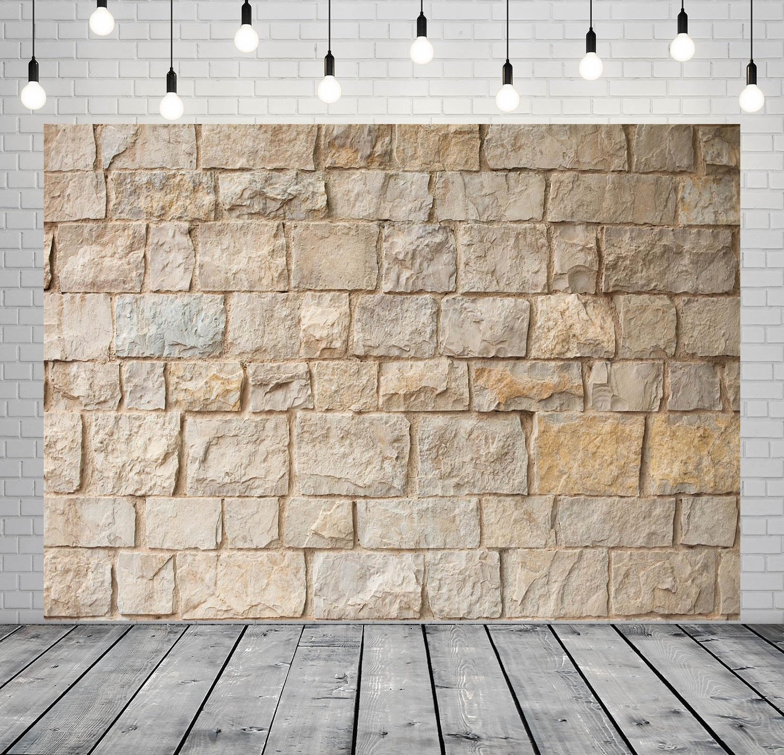 Loccor 7x5ft Fabric Stone Wall Backdrop Ancient Rock 7x5FT, N1-a13829