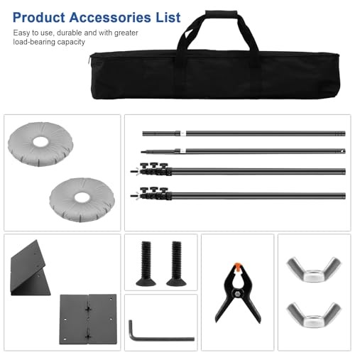 Backdrop Stand Kit – 10ft x 8.5ft Adjustable Photo Background Stand Support