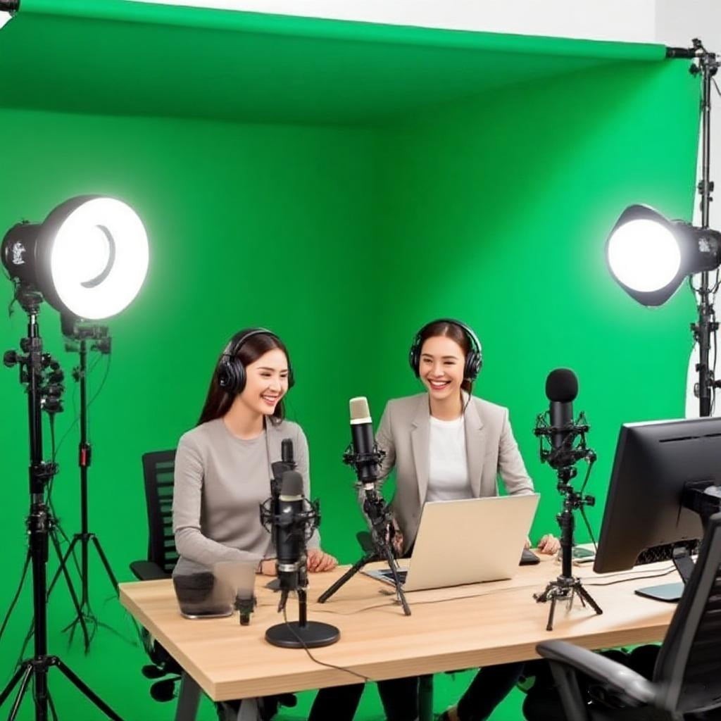 7.9ft x 7.9ft Green Screen Backdrop with Stand for Photo Studio Video Shooting