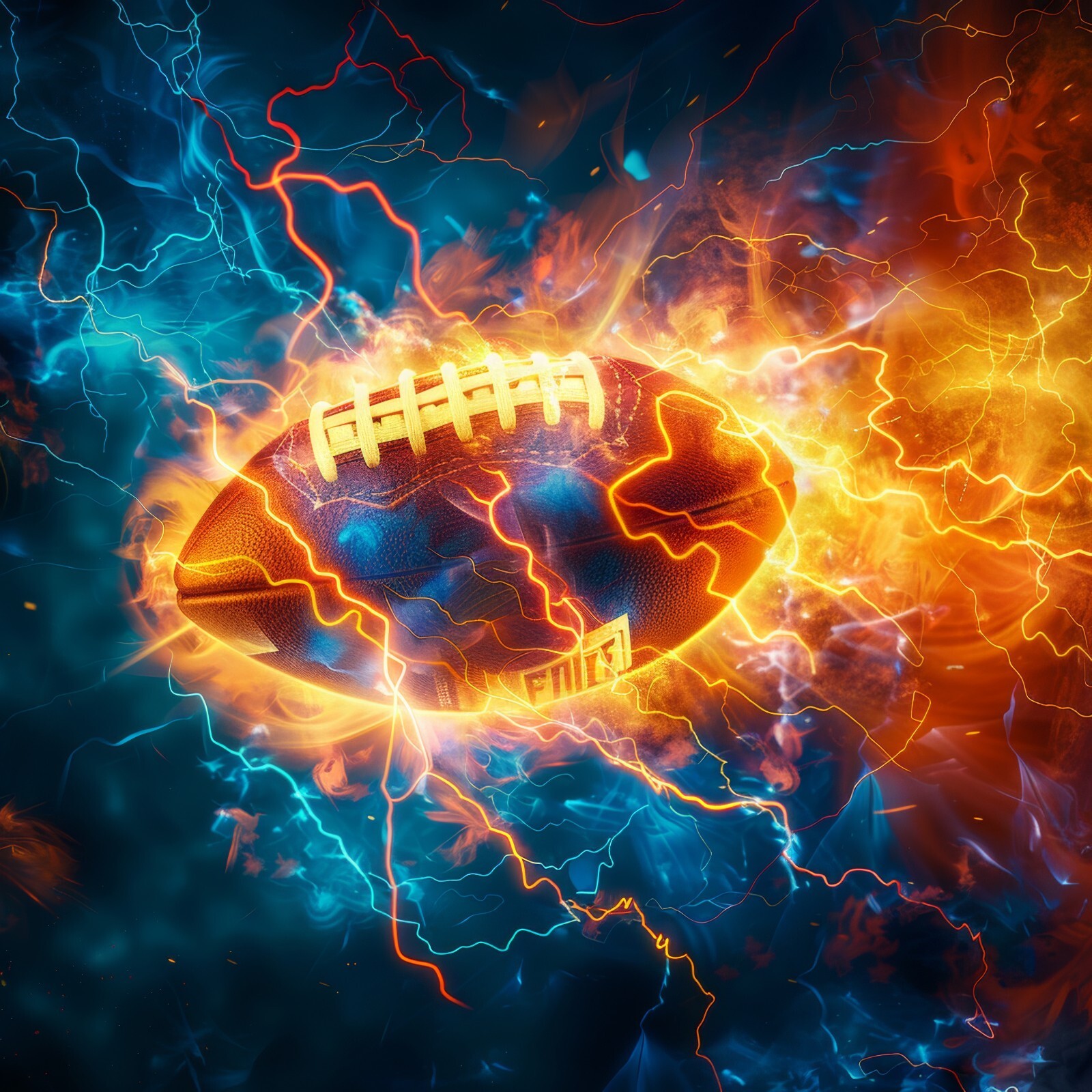 100 American Football Lightning Theme Digital Backdrop Overlay Studio Background