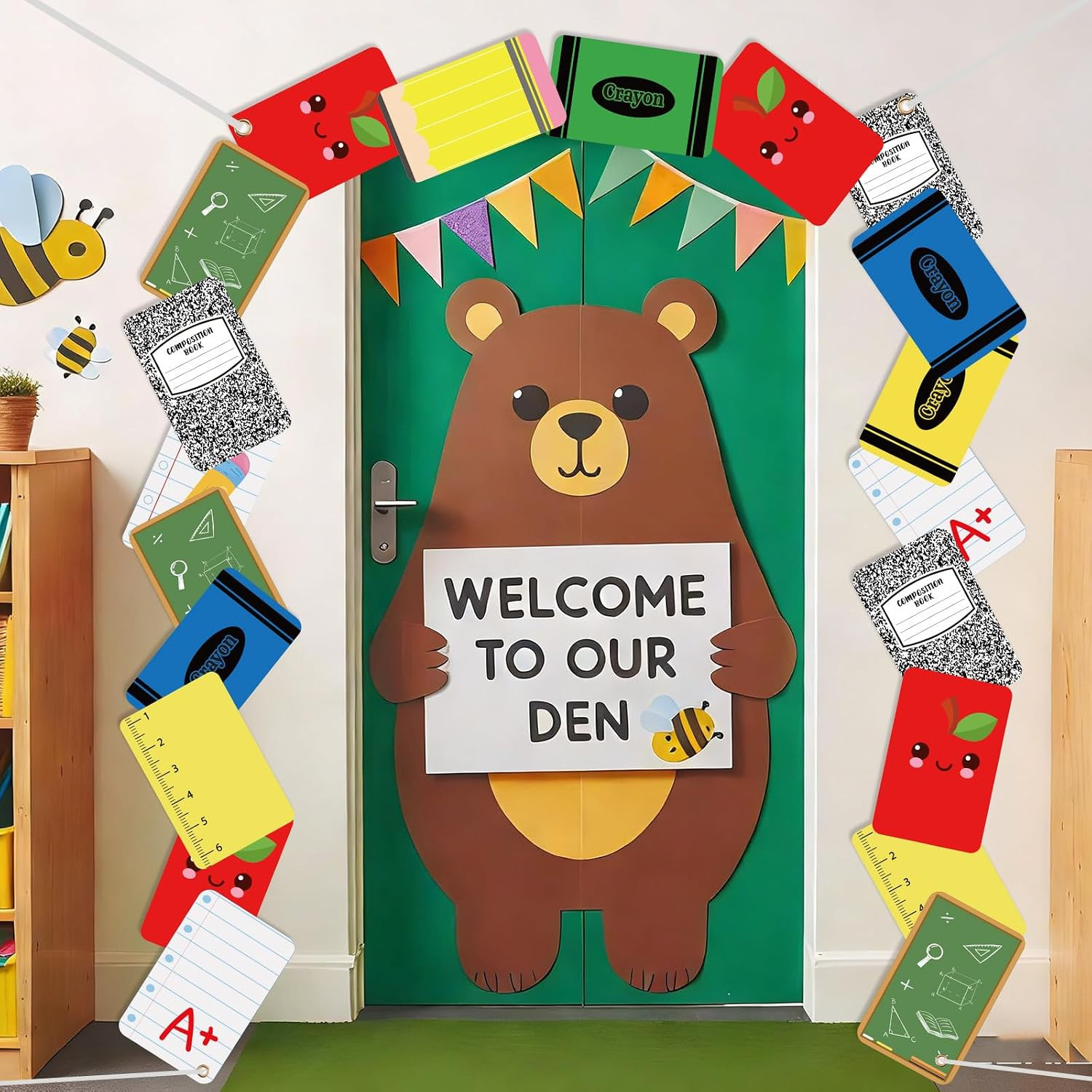 6.5Ft Back to School Arch Backdrop First Day of School Pencil Apple Rule Composi