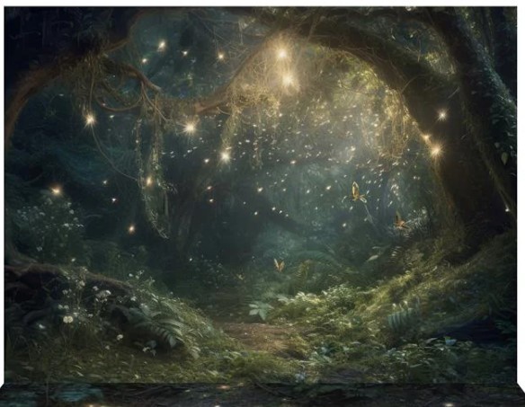 Enchanted Fairy Forest Photo Kate Microfiber Backdrop 6.5 x 6.5 NEW
