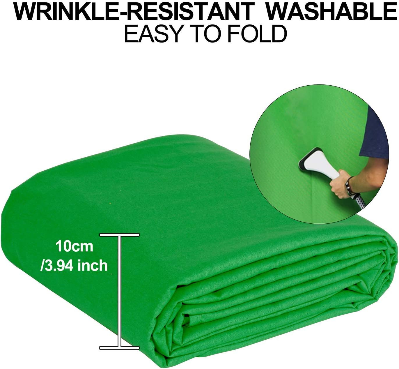 Green Screen Backdrop, 10 X 20 Ft Photography Greenscreen Background Sheet Fabri