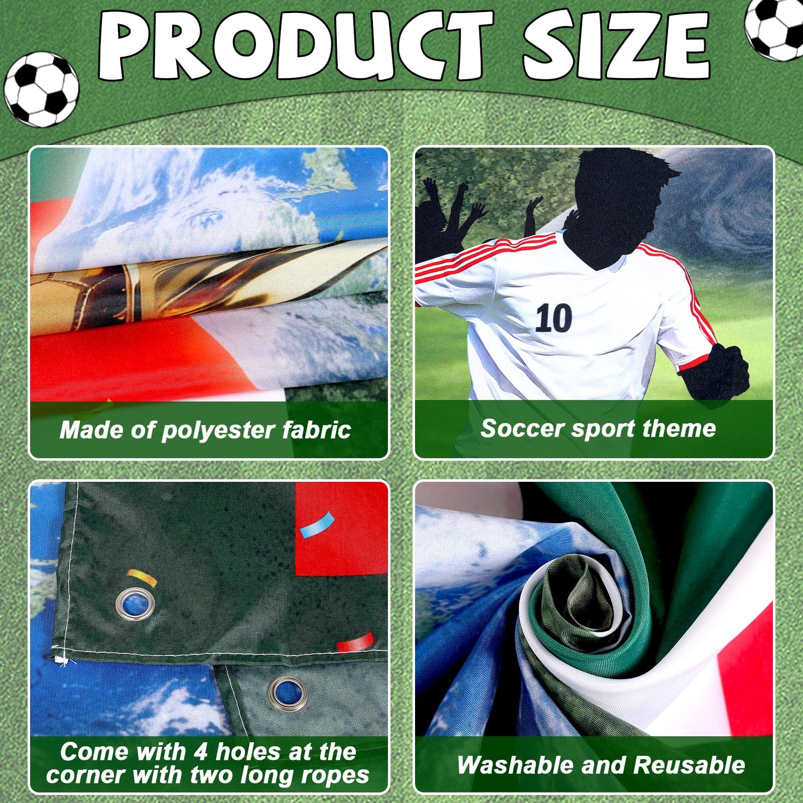 Soccer Party Decorations Backdrop Banner 2026 World Soccer Sport Themed Cup B…