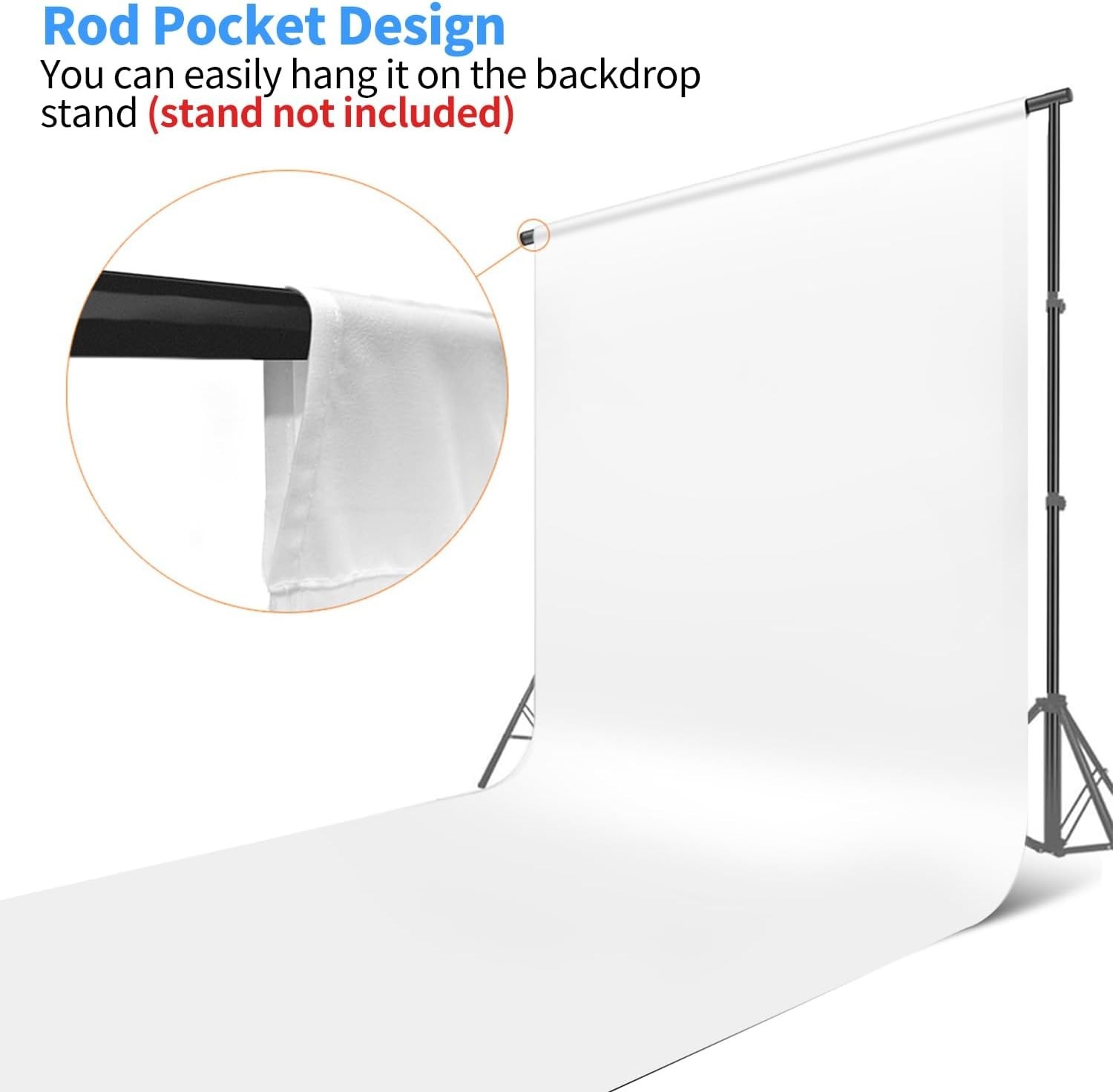 Professional 10×20 ft White Backdrop – Wrinkle-Resistant for Flawless Photos