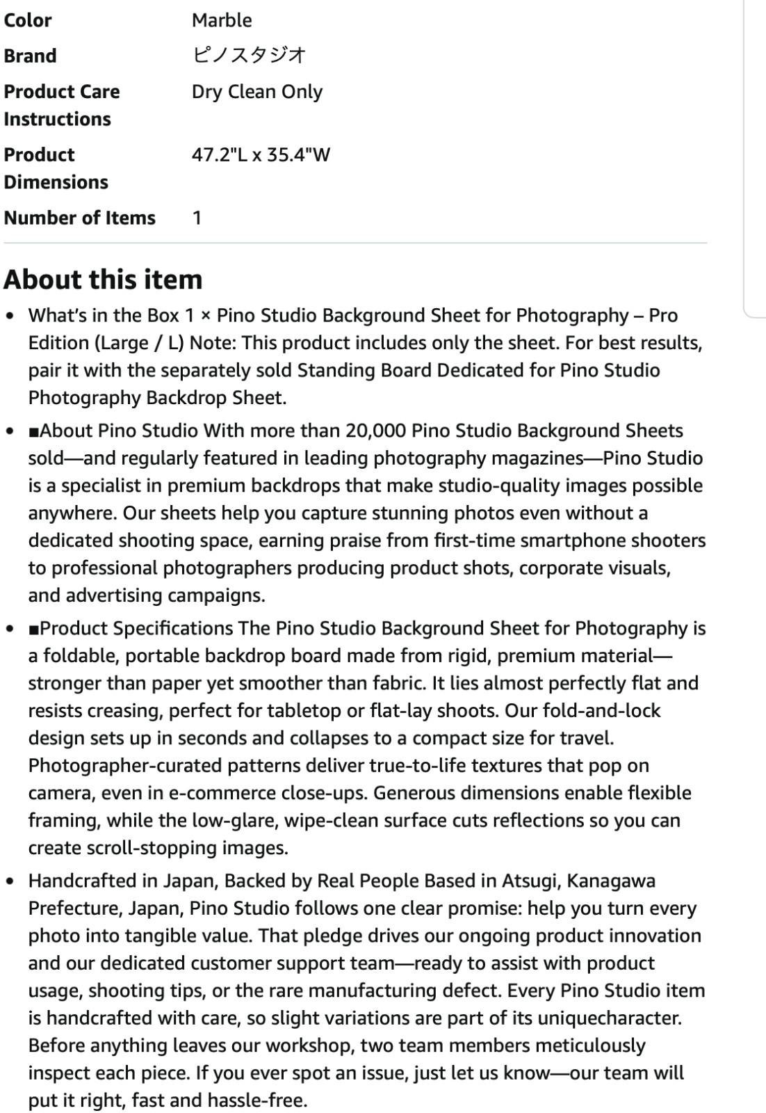 Pino Studio Background Sheet for Photography (Marble) – Shooting for Food, Cosme