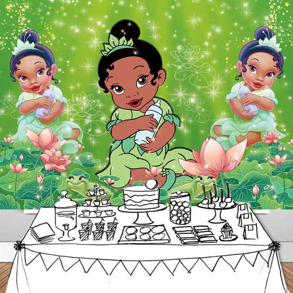 Tiana Princess Party Supplies Birthday Backdrop Banner Baby Shower Vinyl 7x5ft