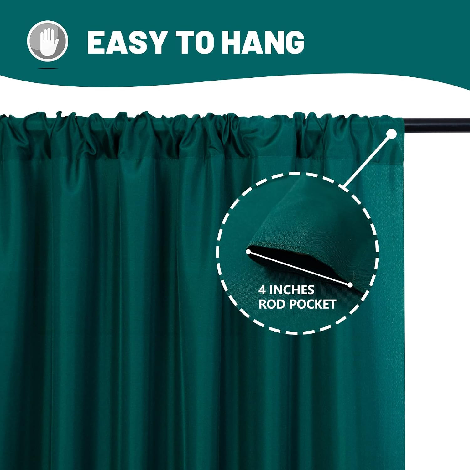 MYSKY HOME 10ft x 7ft Green Backdrop Curtains for Parties, Weddings, Stage & Bab