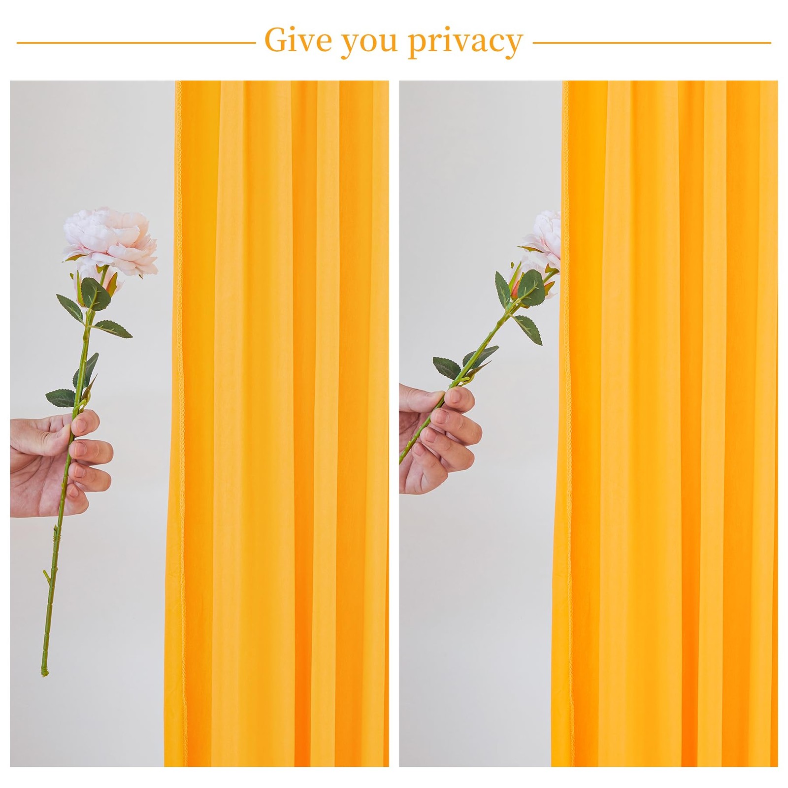 10×10 FT Marigold Backdrop Curtain Orange Photography Drapes 2 Panels Party