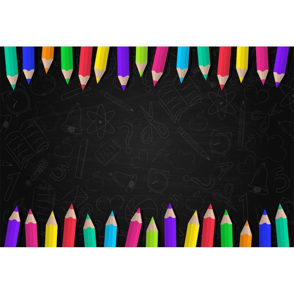 7x5ft Blackboard Pencil Backdrop, Back to School, Photo, Kids, Baby Shower,Party