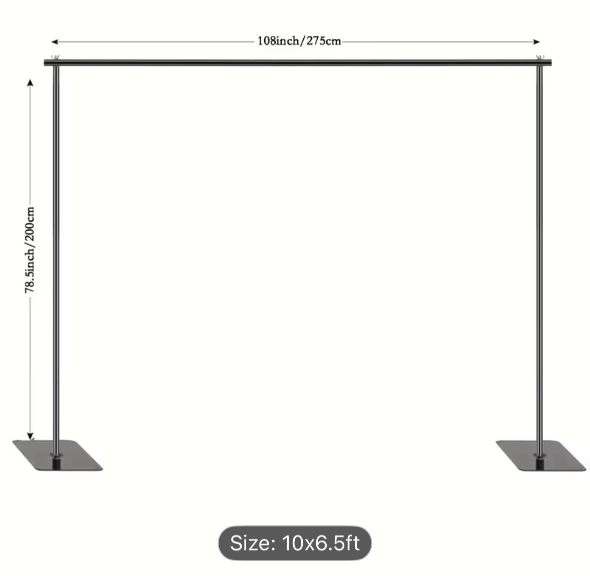 9×6.5ft Adjustable Backdrop Stand Metal Background Support System