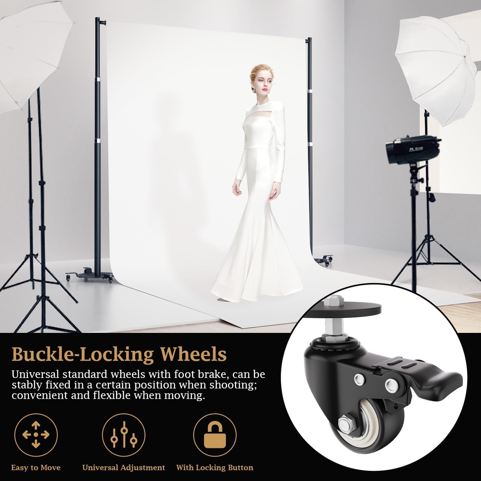 Pipe and Drape Backdrop Stand Kit, Heavy Duty Adjustable Photo Background 10f…