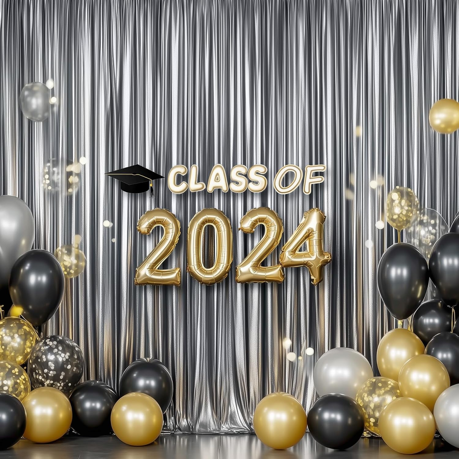 Thick 10 Ft X 10 Ft Black Silver Sequin Backdrop Curtain for Parties