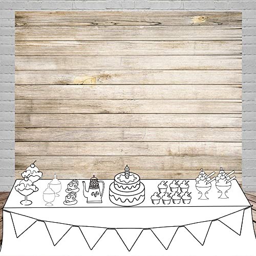 10x8ft Rustic Wooden Board Photography Backdrop – Vintage Texture for Portraits
