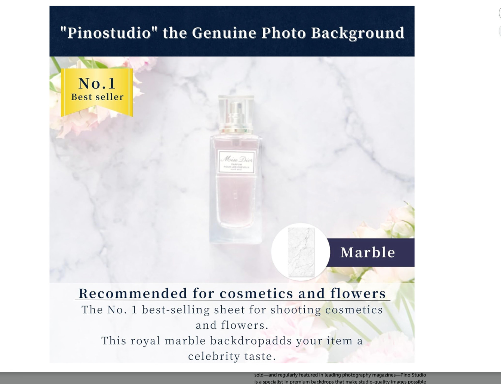 Pino Studio Background Sheet for Photography (Marble) – Shooting for Food, Cosme
