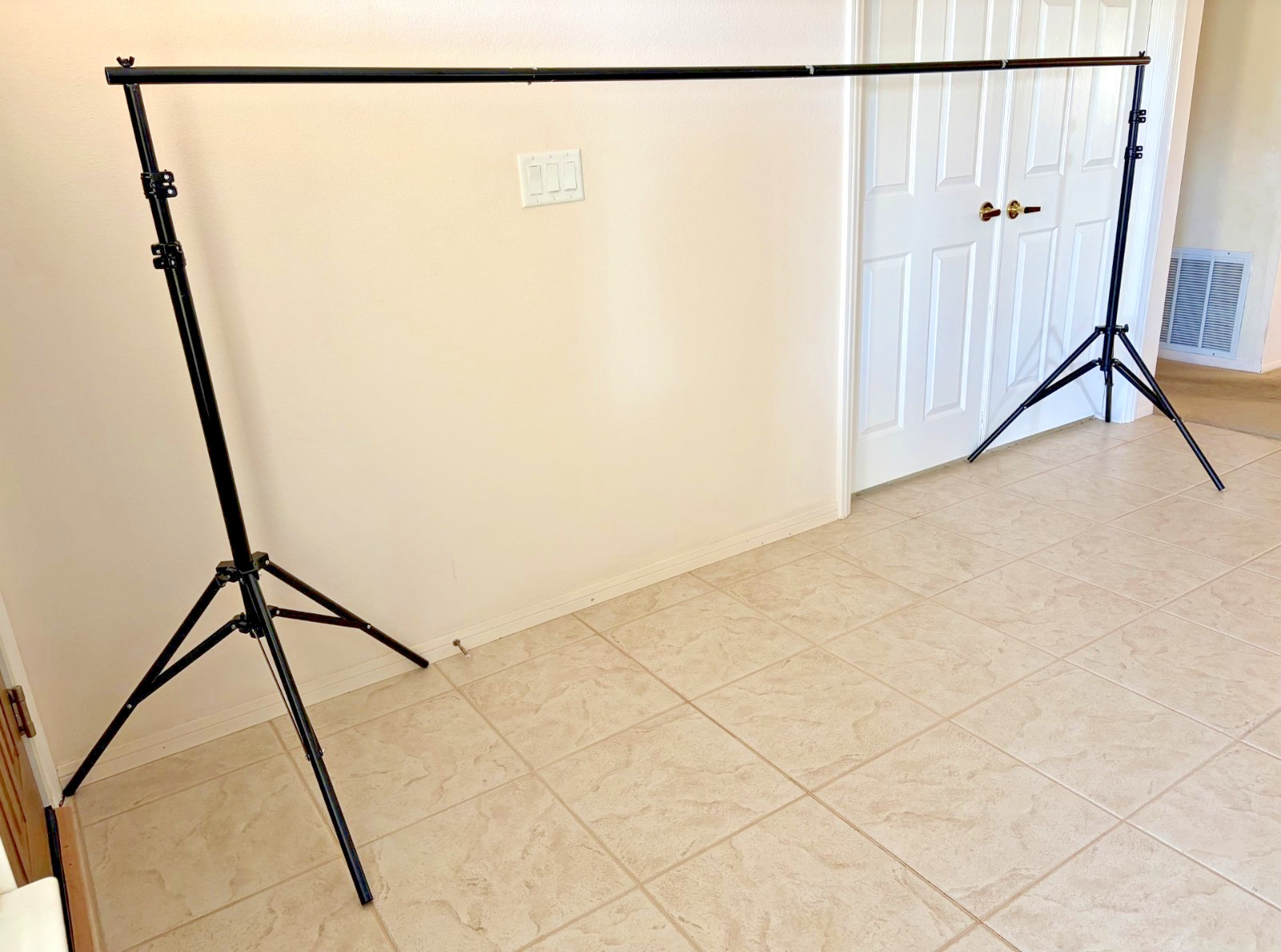 Green Backdrop Dual-Pole Stand Kit & Carry Case Portable Large-Scale 9.25×14.5ft