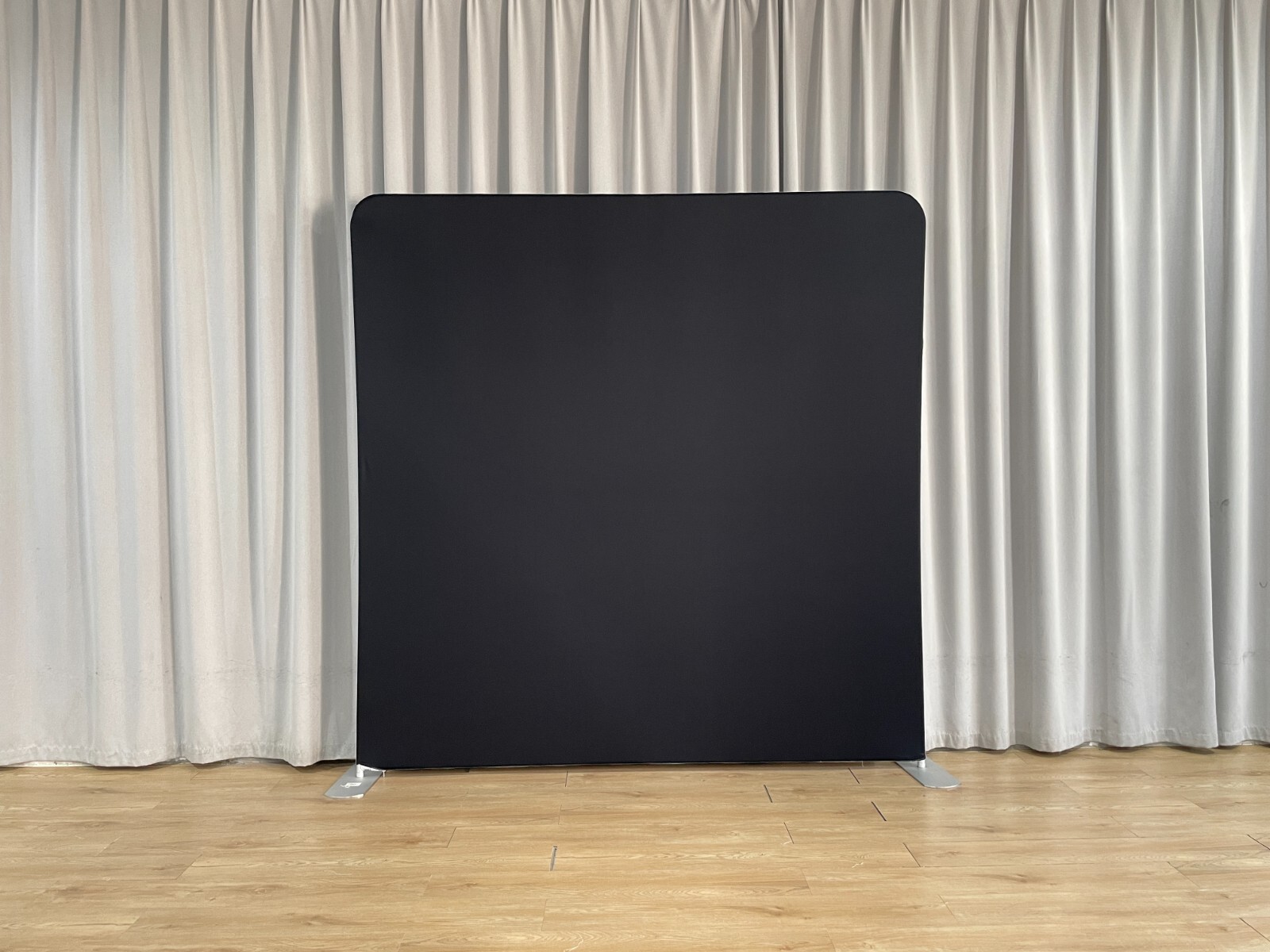 Bakod Plain Black Pillow Case Tension Fabric Backdrop w/ 8ftx8ft Frame