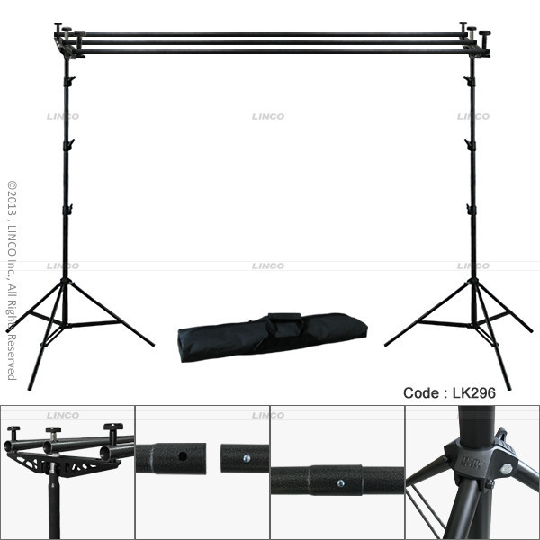 9×10 Triple Crossbar Background Support Stand Photo Studio Backdrop Stand Kit