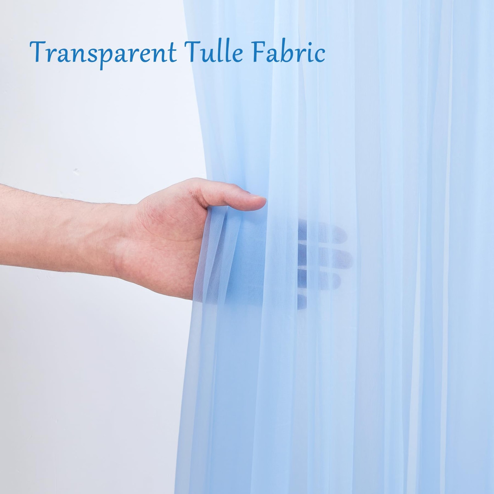 10×10 Blue Tulle Backdrop Curtains Sheer Wedding Photo Background Drapes