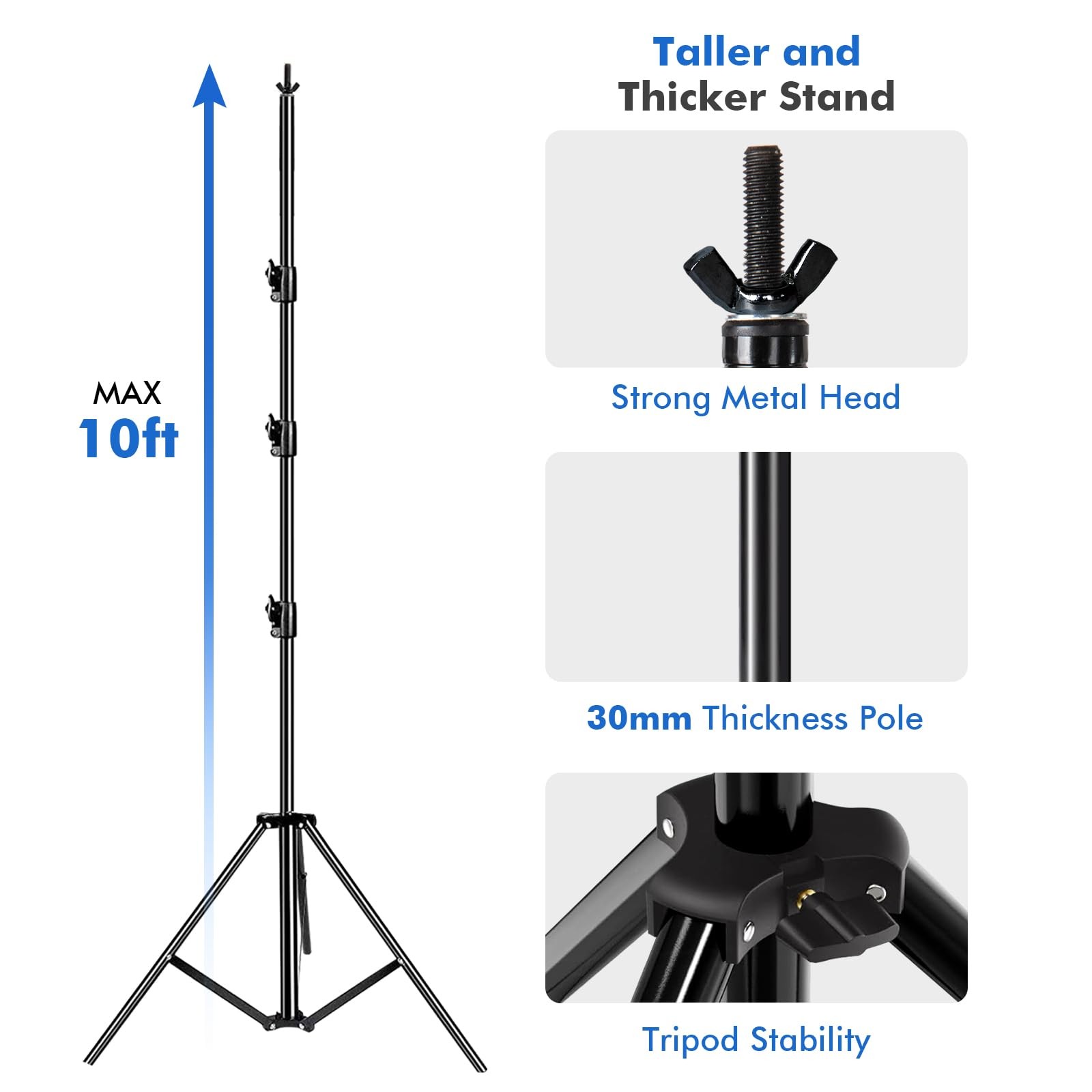 Photo Video Studio 20ft (Wide) x 10ft (Tall) Heavy Duty Adjustable Width & Le…