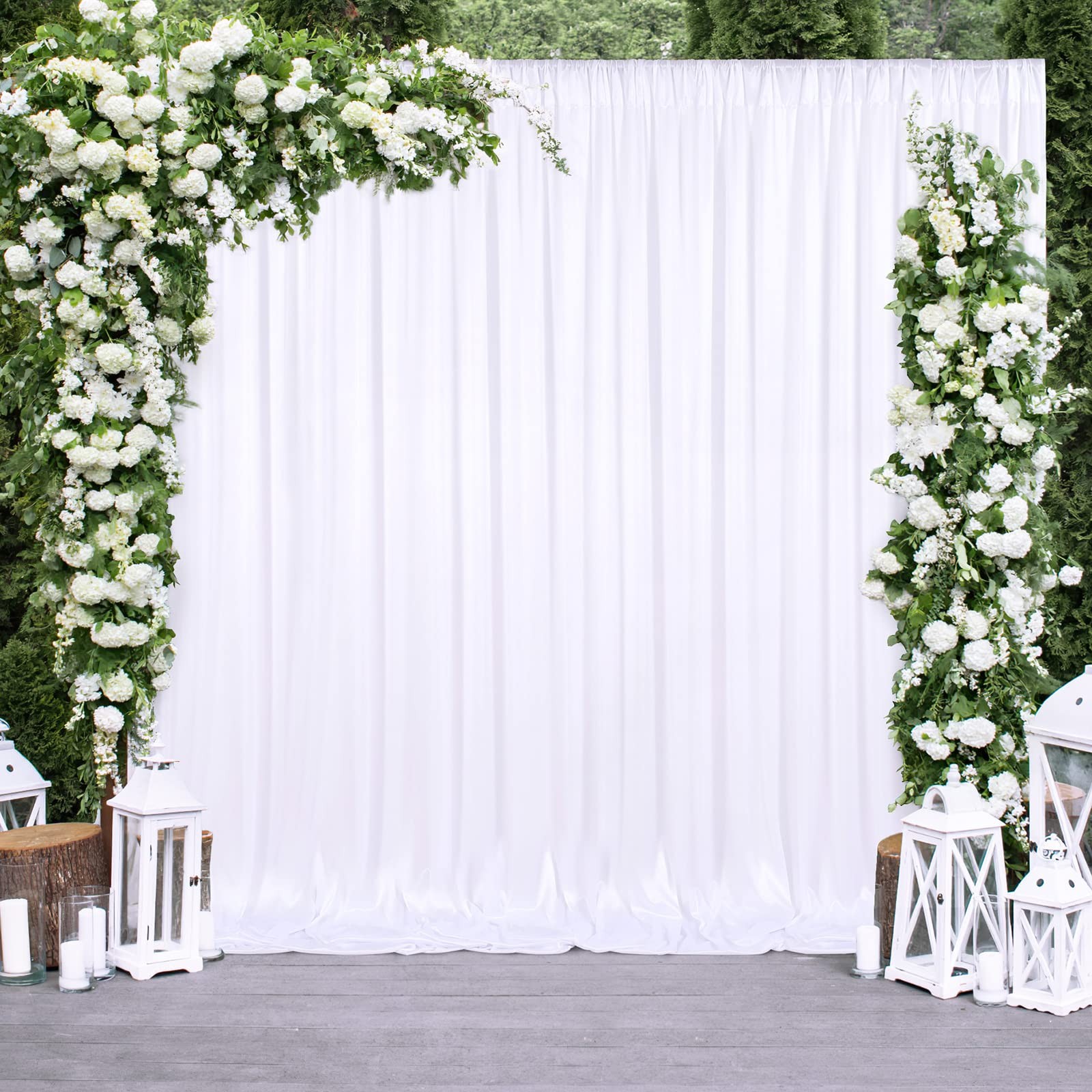 10x10FT White Backdrop Curtain for Parties Wedding White Photo Backdrop Curta…