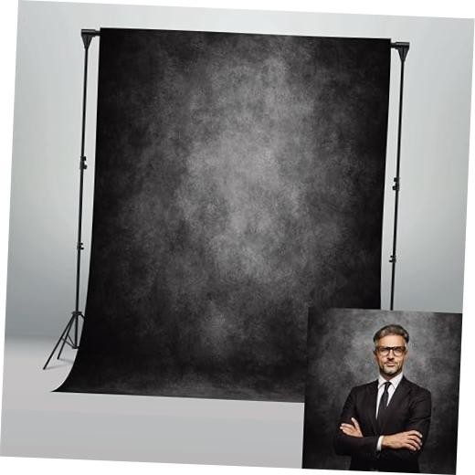 Abstract Backdrop Background for Photography Headshot Portraits 5x7ft Black