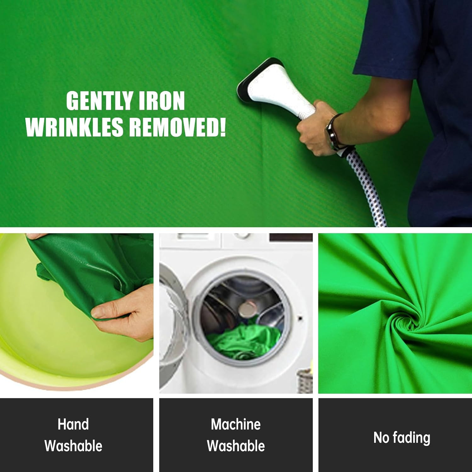10 X10 FT Green Backdrop Cloth for Photography, Large Green Screen Background fo
