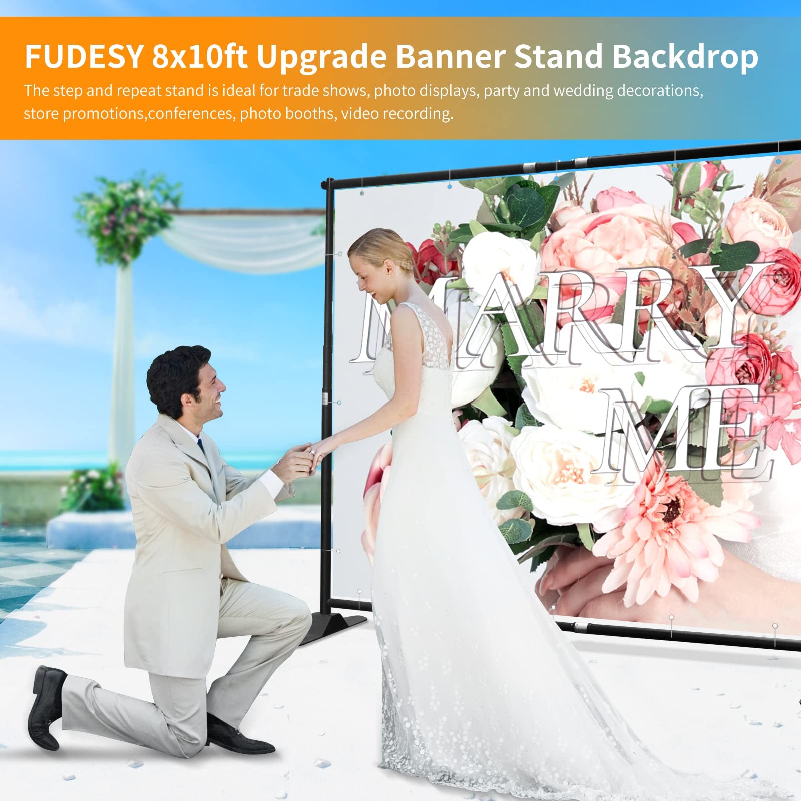 10 x 8ft Backdrop Banner Stand, Heavy Duty Adjustable Photo Background Stand …