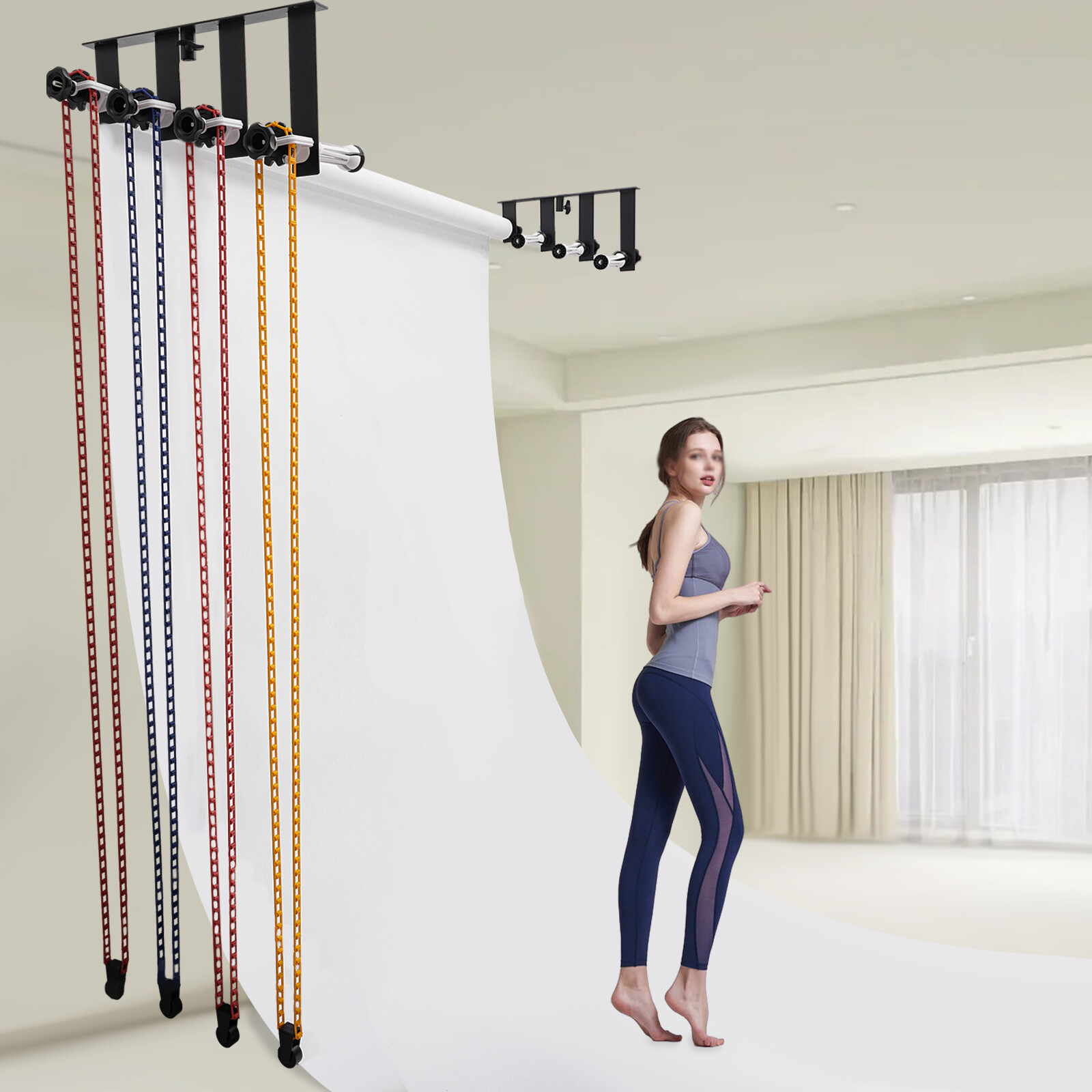 Backdrop Holder Wall Mount 4 Roller Photography Background Support System NEW US