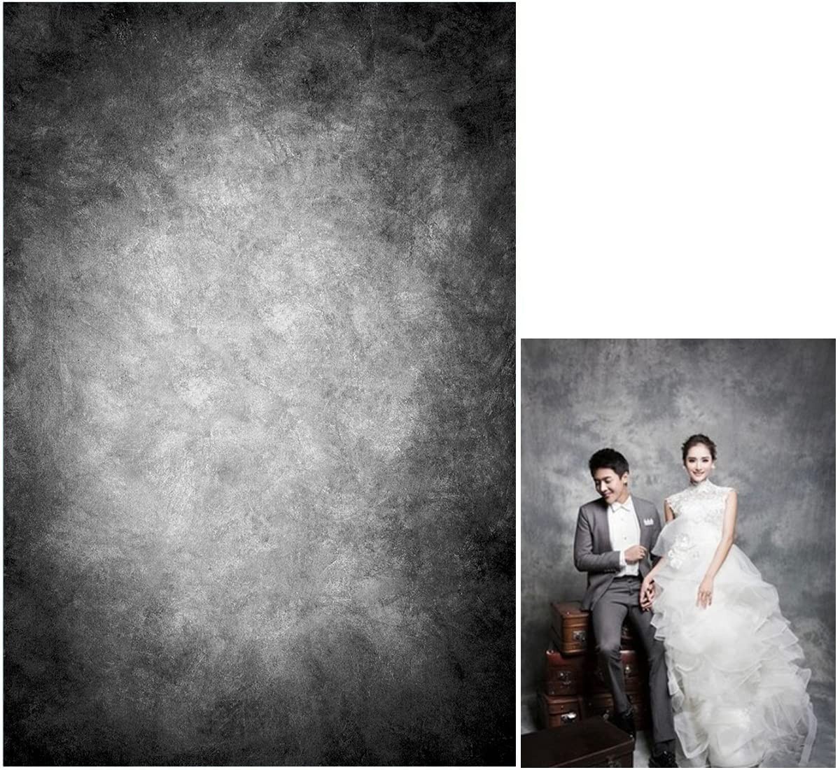 6x9ft Abstract Black Gray Portrait Photography Backdrops Photo Studio Prop Ba…