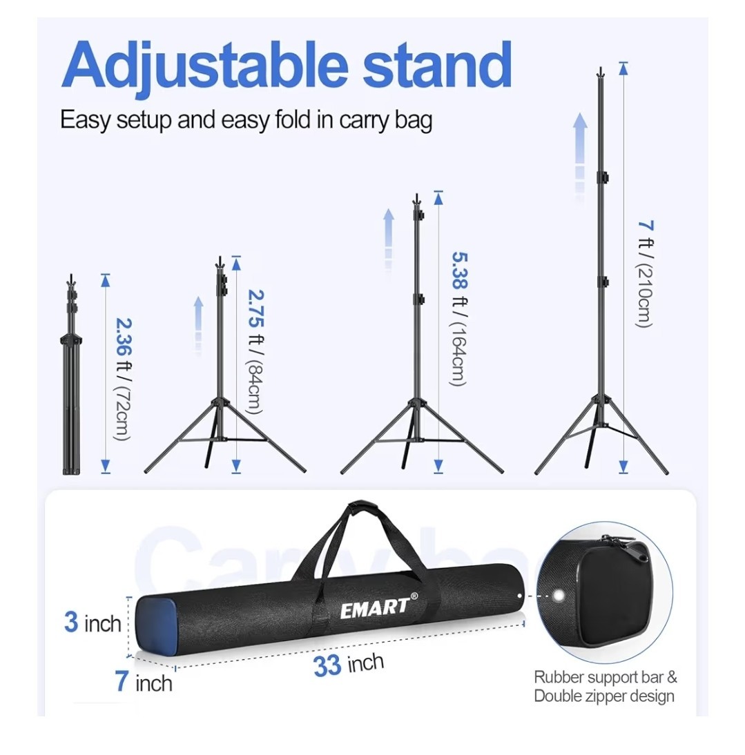 New In Box Backdrop Stand 10x7ft Adjustable Background Stand Support kit