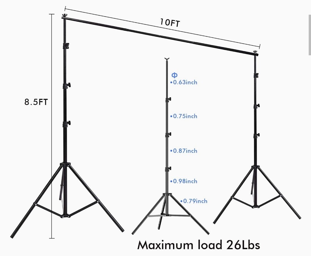 SLOW DOLPHIN 10x 8.5 ft Photo Backdrop Stand Adjustable Photography
