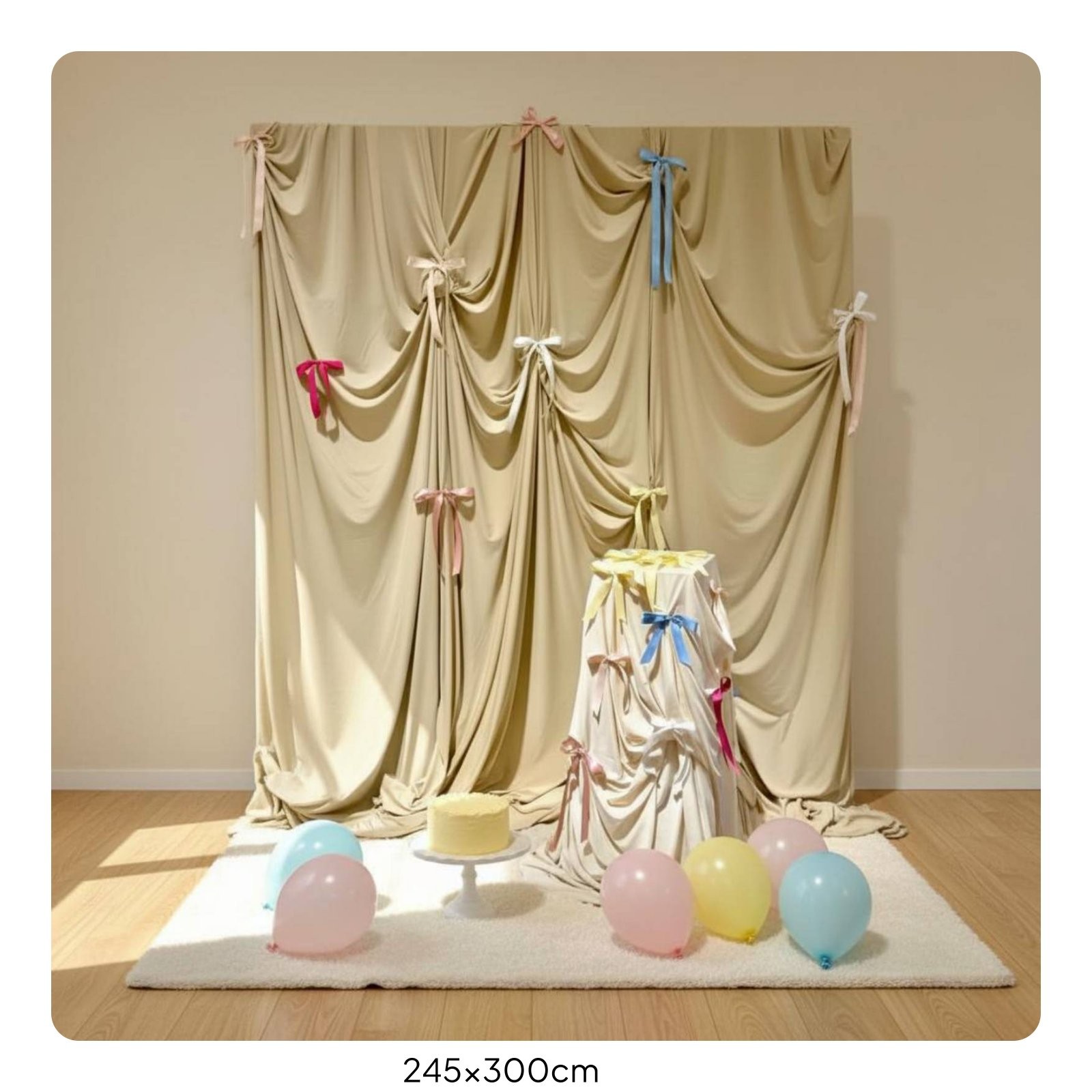 Bowknot Background Material Trendy Design Pleated Backdrop Cloth