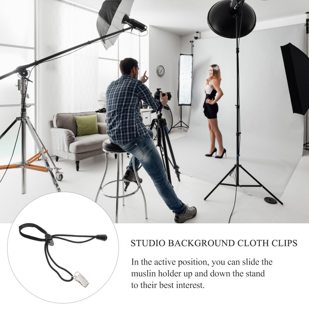 12Pcs Reusable Nylon Background Clips Strong Black Cloth Holder