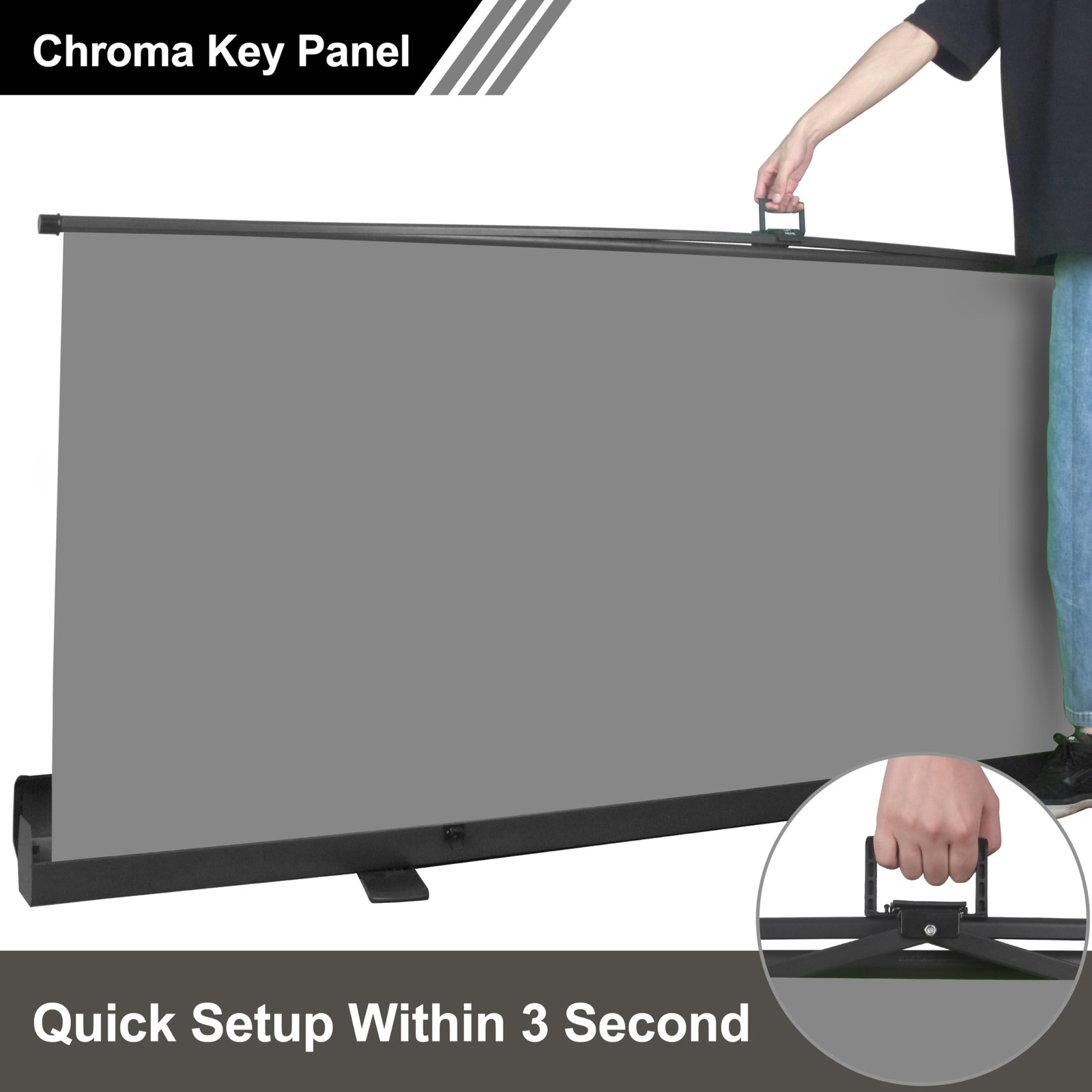 EMART 77x92in Collapsible Chromakey Panel Grey Screen for Photo 77x92in,