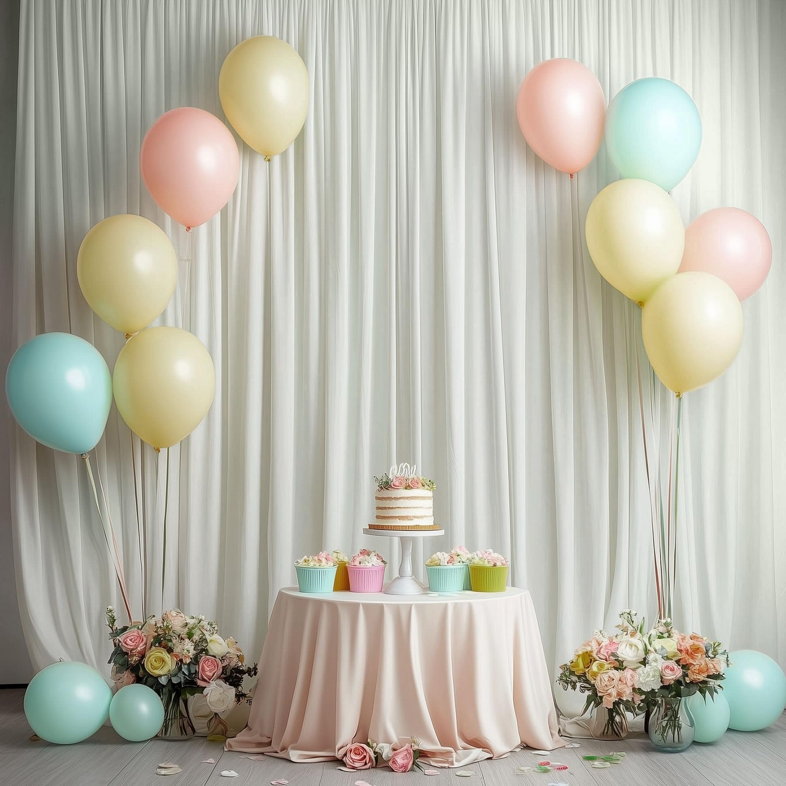 Htper 8 Panels 5x12ft Backdrop Curtains for 5ft(W)x12ft(H)_8 Panels, Ivory