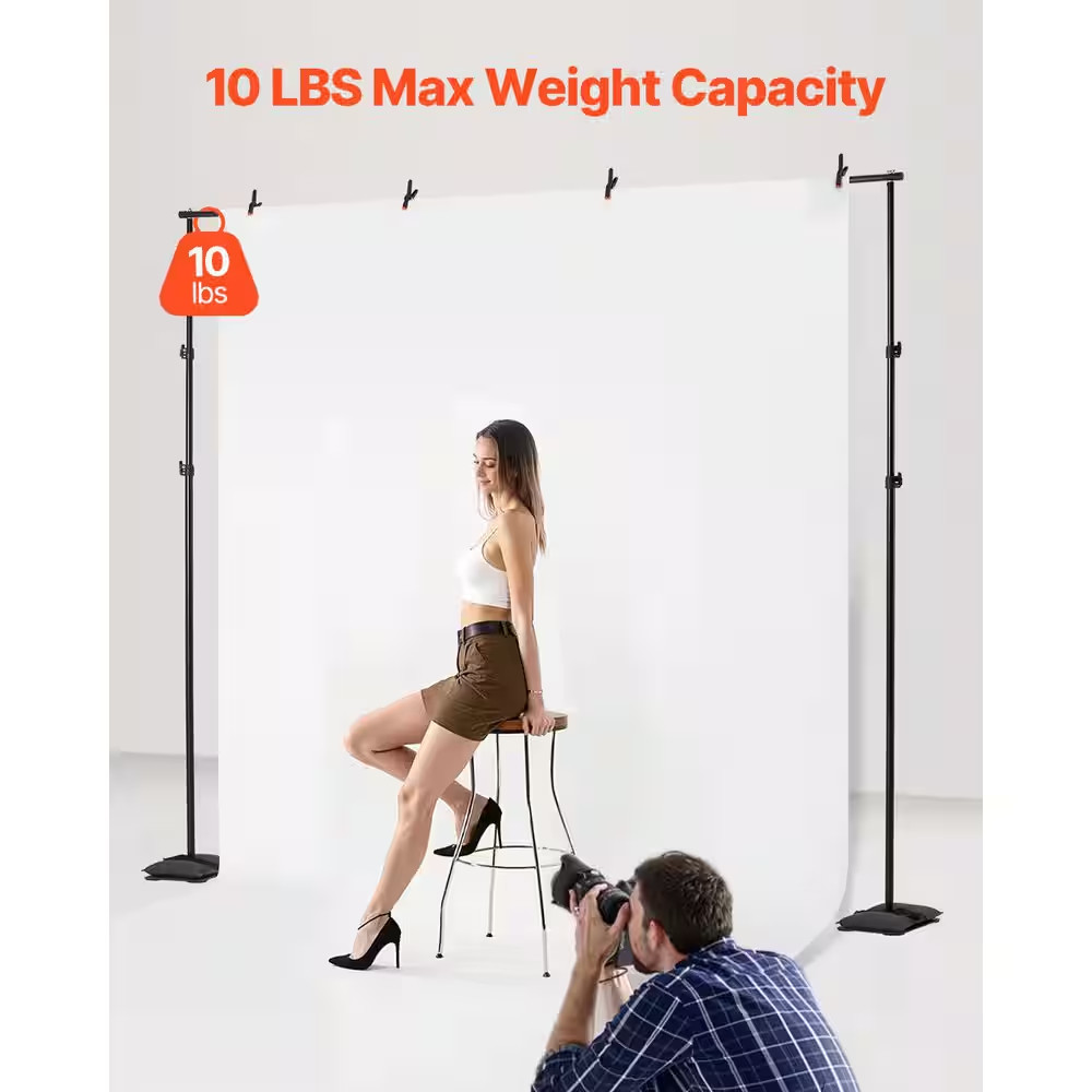 8.5 X 10 Ft. Adjustable Backdrop Stand, Portable, Projector Screen Stand, Weddin
