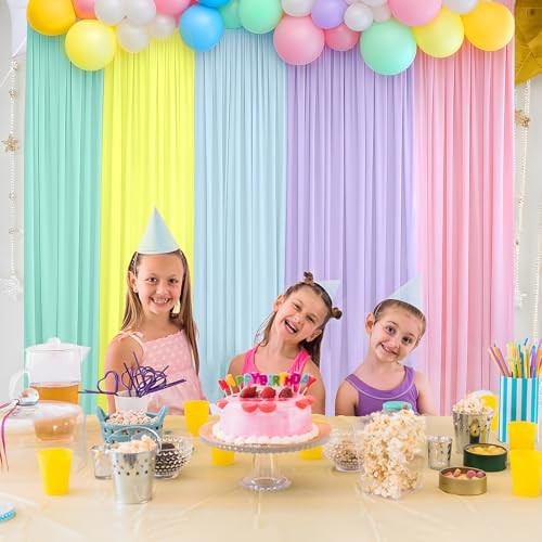 10x7ft Unicorn Backdrop Curtains-Pastel Rainbow Backdrop 10×7 FT Pastel Unicorn